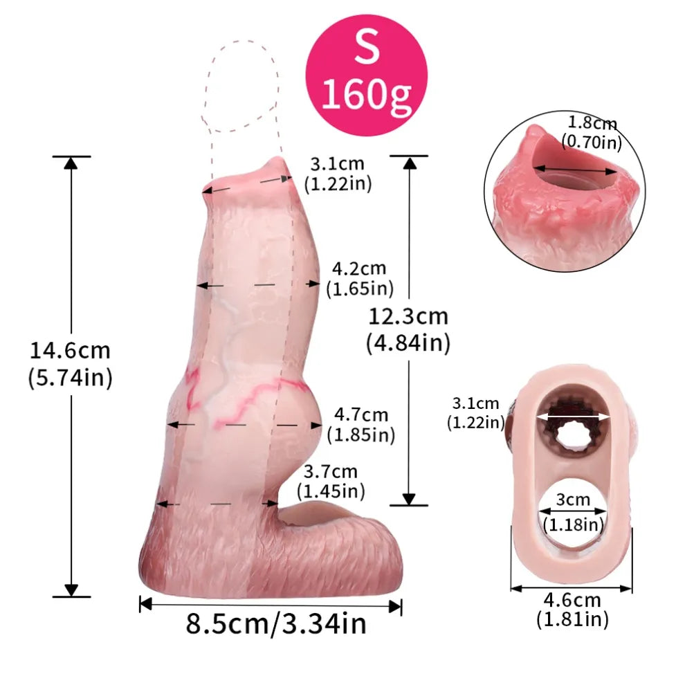 Realistic Pleasure Sleeve - 3 Size Options in Body-Safe Platinum Silicone for Enhancement & Stamina Support