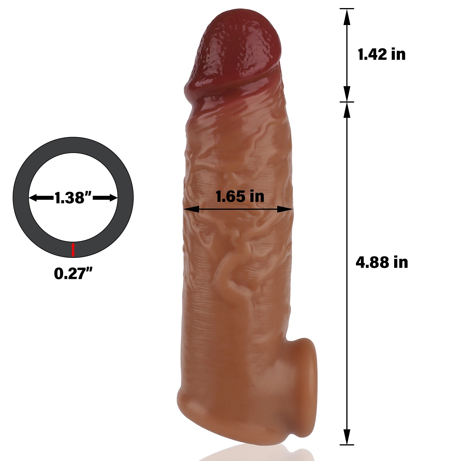 Reid 6.3" × 1.65" Lifelike Silicone Penis Cover - Realistic Feel & Secure Fit Sleeve