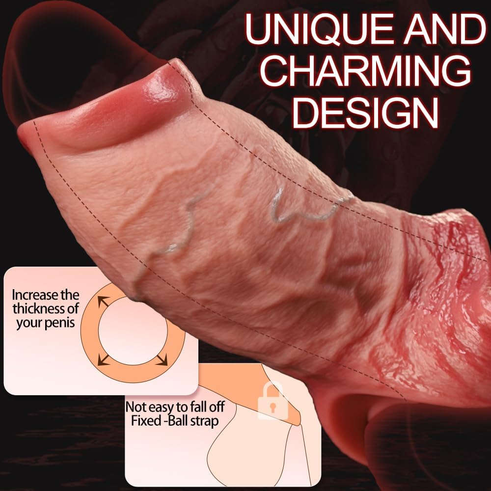 Rhys 5.9"x2.2" Thick Realistic Penis Extender Sleeve