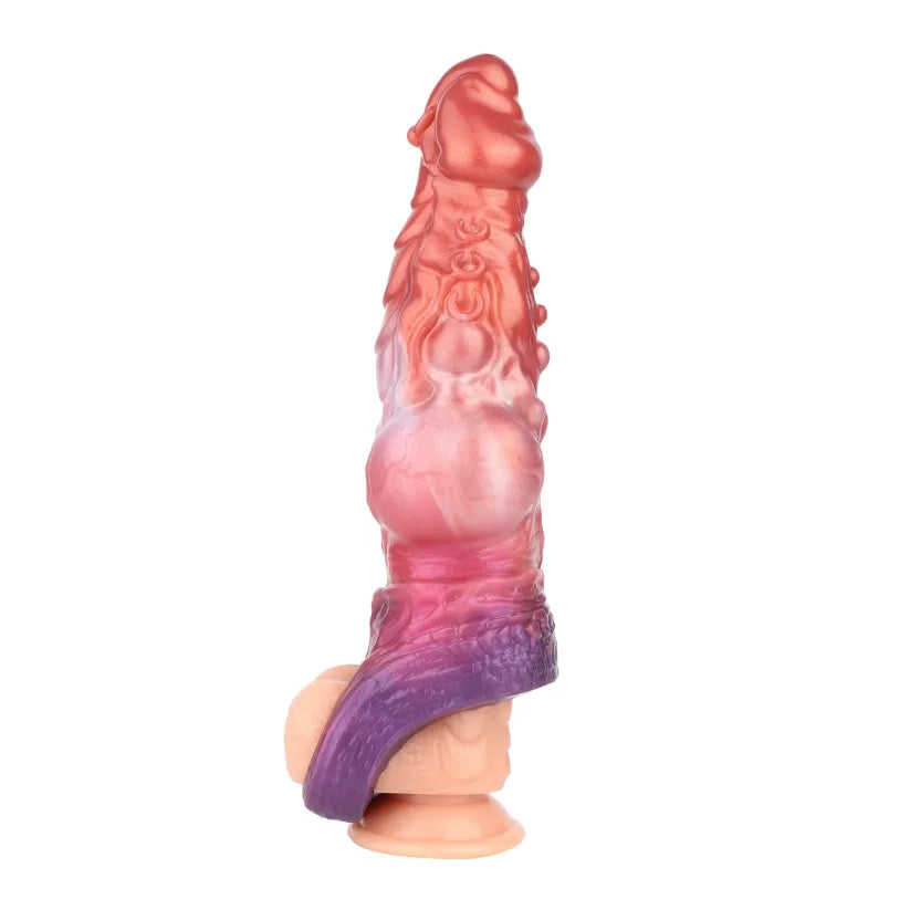 Rhys 9.8" x 3.1" Premium Silicone Penis Enlargement Sleeve - Dragon Fantasy Design
