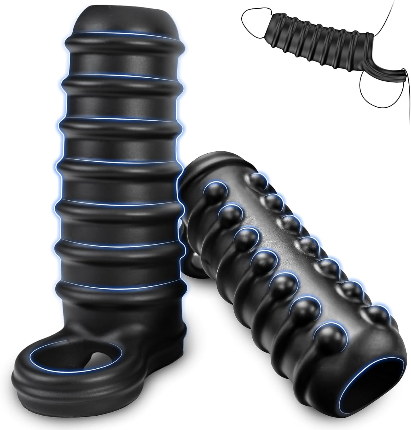 Rune 4.6" × 1.3" Textured Girth Enhancer Sleeve - Reusable Silicone Penis Sleeve