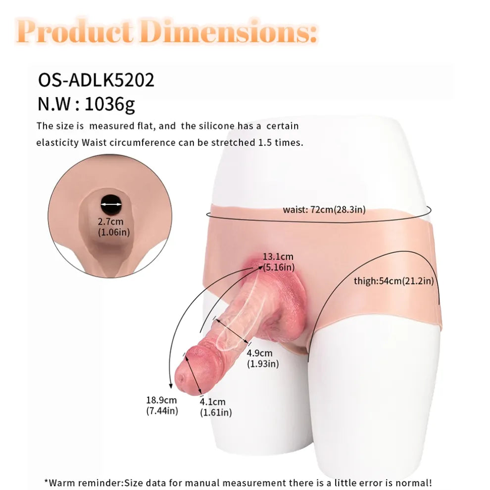 Rune 7.4" x 1.9" Wearable Lifelike Flesh-Tone Penis Sleeve
